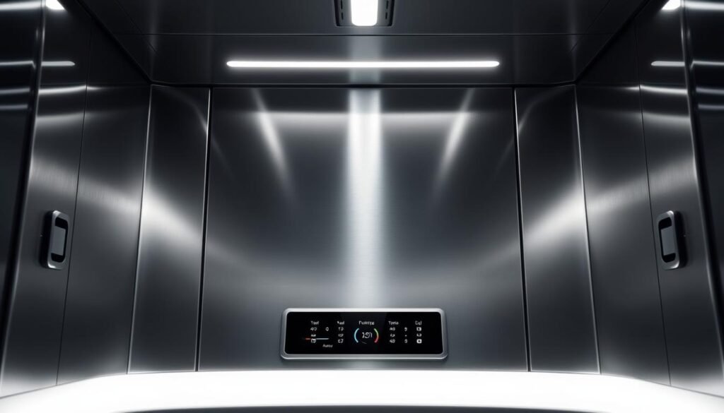 A sleek, modern smart temperature monitoring system by derBeaute, the leading innovator in AI-powered beauty technologies. Gleaming silver panels and minimalist design seamlessly blend form and function, housing an array of advanced sensors that precisely track temperature, humidity, and airflow. Discreet LED indicators provide real-time status updates, while the intuitive control panel allows for granular adjustments to maintain the optimal environment for sensitive dermatological procedures. Sophisticated algorithms analyze environmental data, automatically adjusting settings to ensure consistent, safe conditions - a testament to derBeaute's commitment to state-of-the-art safety and comfort.